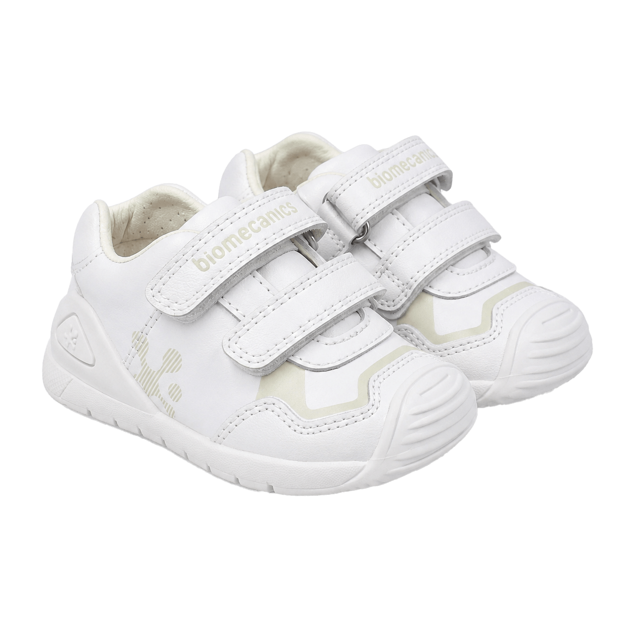 White first-step shoes by Biomecanics